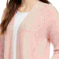 Pink Rose Juniors' Open-Front Cardigan Red Size Large