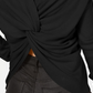 Bar III Women's Ribbed Twist Back Sweater Black Size X-Small