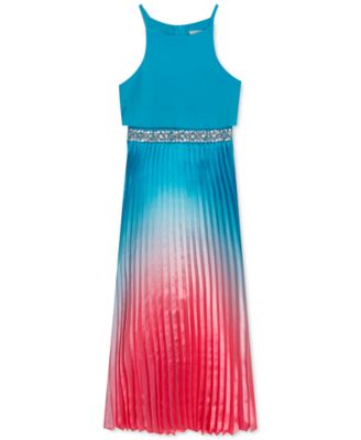 rare-editions-womens-ombre-pleated-skirt-blue-size-10