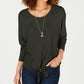 Style & Co Women's Tie Front Sweater Gray Size Petite M