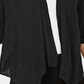 Alfani Women's Petite Linen Open-Front Cardigan Black Size PM