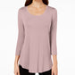 JM Collection Women's Scoop-Neck Top Pink Size Small