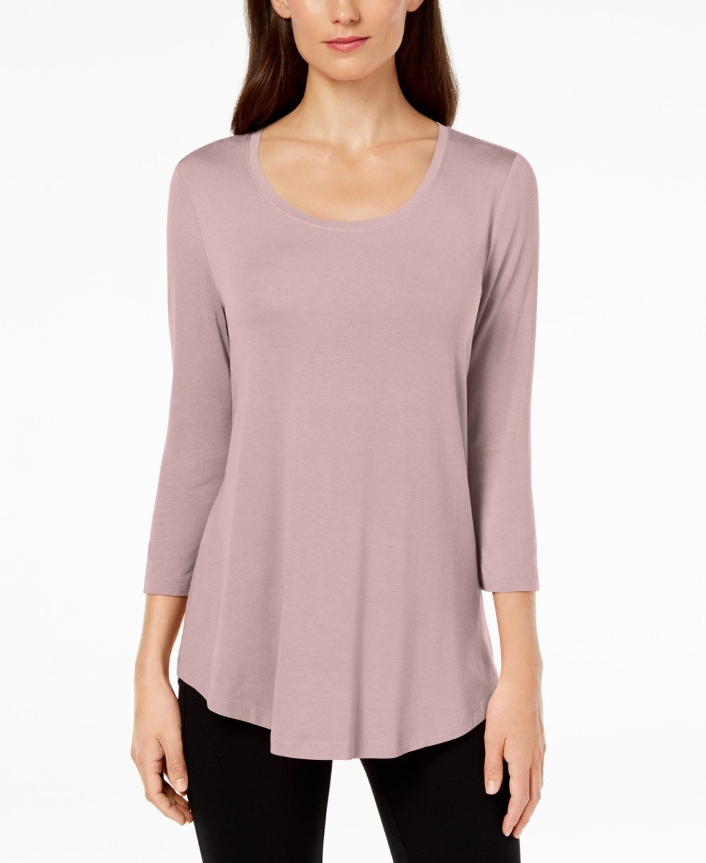JM Collection Women's Scoop-Neck Top Pink Size Small