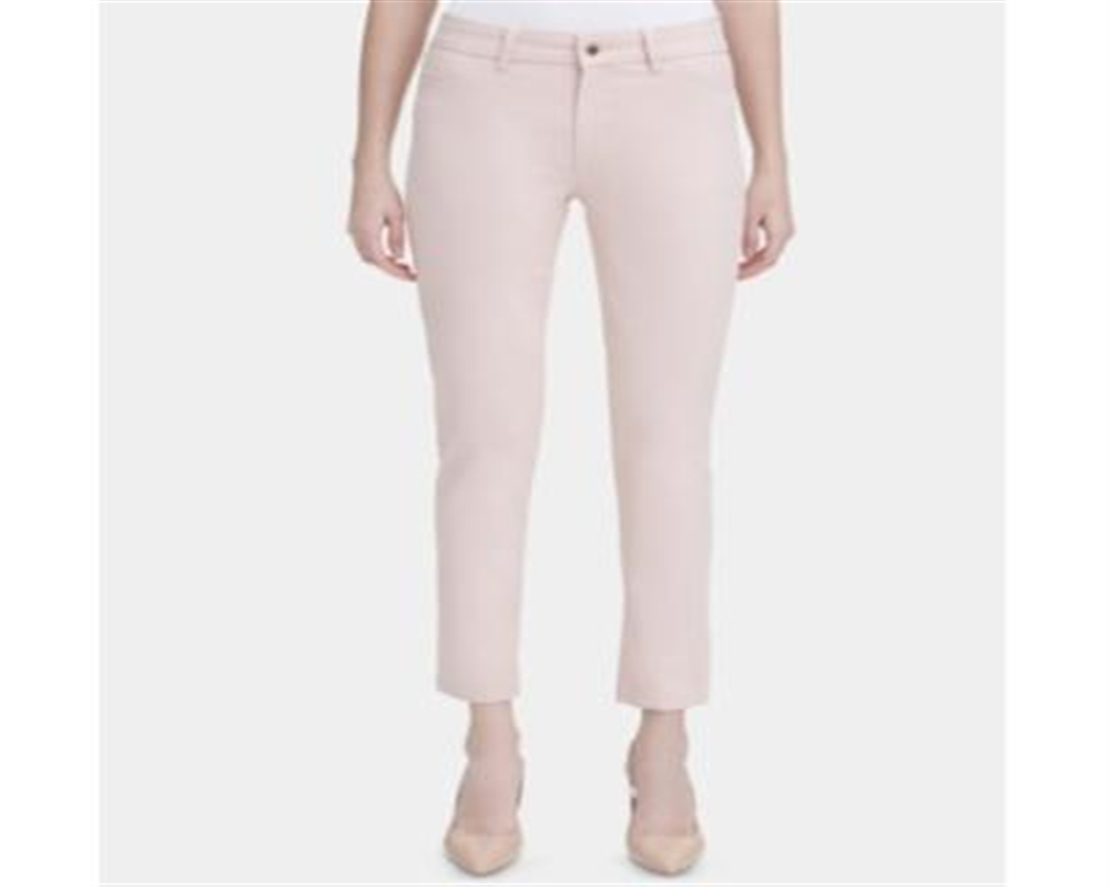 Calvin Klein Women's Denim Mid-Rise Straight Leg Jeans Blush Size 12