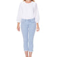 NYDJ Women's Pocketed Pinstripe Skinny Blue Jeans Size 0