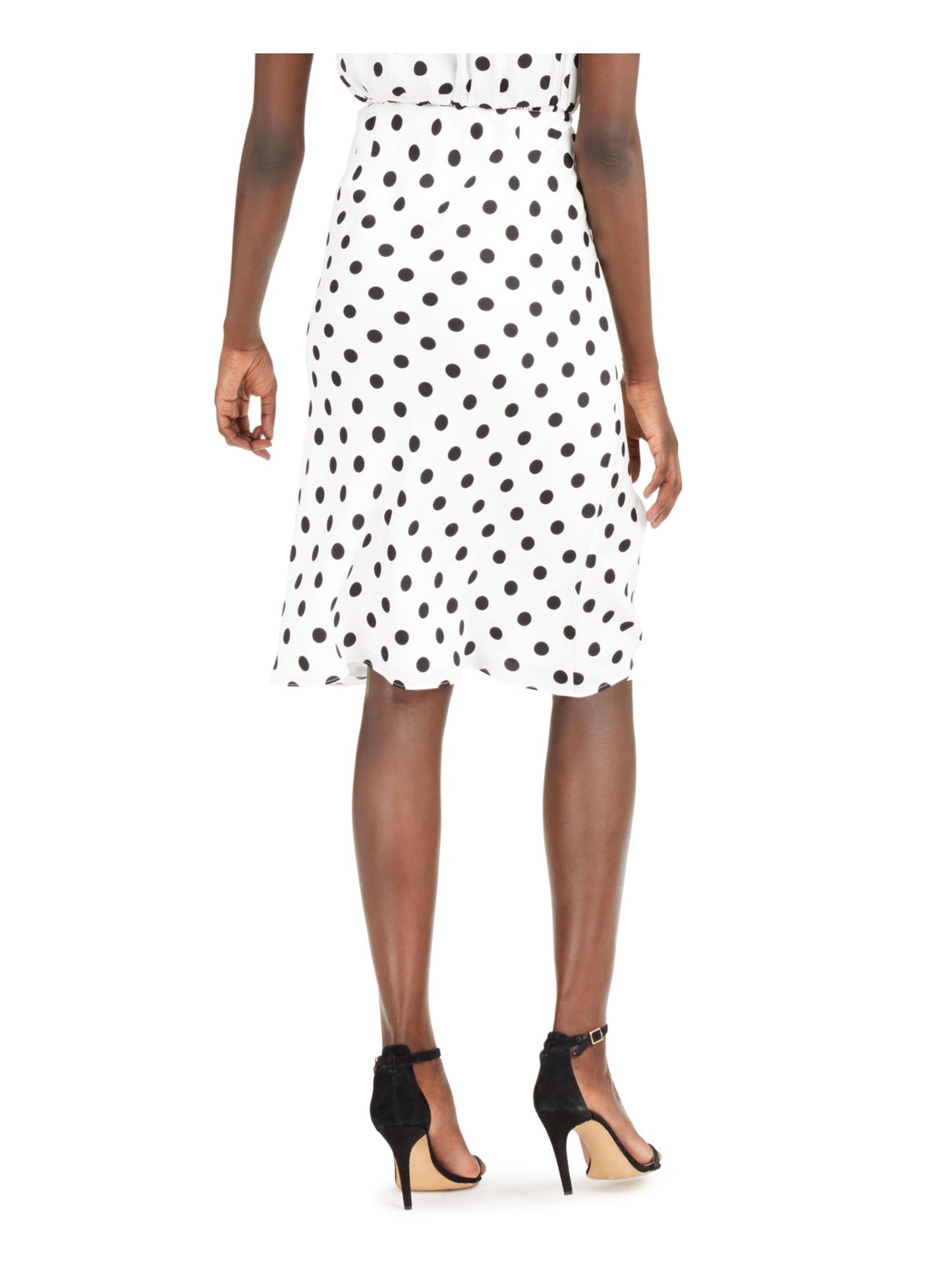 INC Womens White Polka Dot Below the Knee Pencil Skirt White Size Large