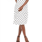INC Womens White Polka Dot Below the Knee Pencil Skirt White Size Large