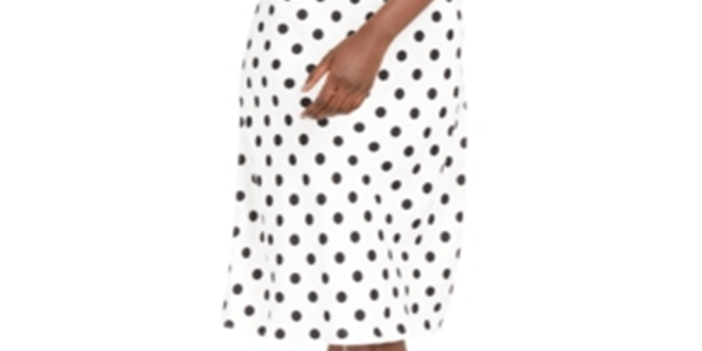 INC Womens White Polka Dot Below the Knee Pencil Skirt White Size Large