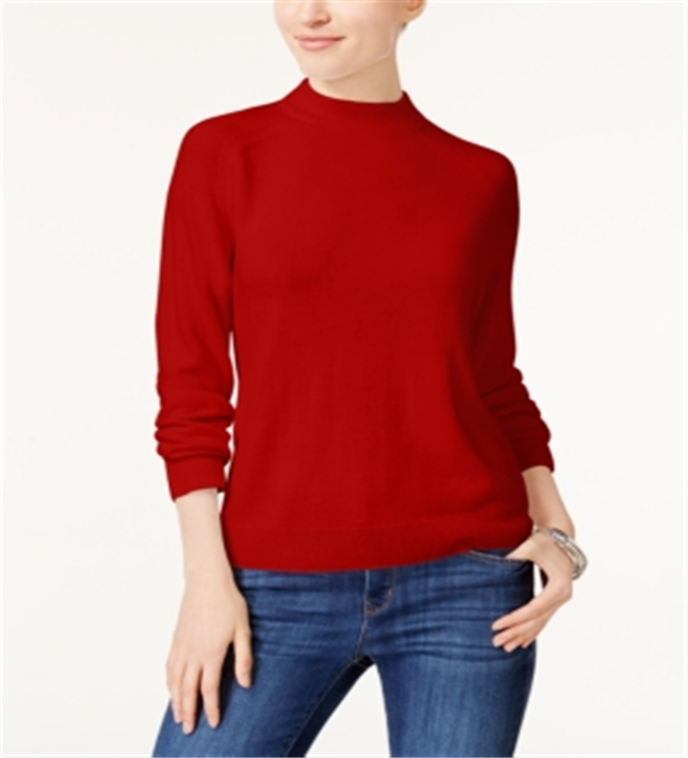 Karen Scott Women's Mock Neck Sweater Red Size -Petite S/M
