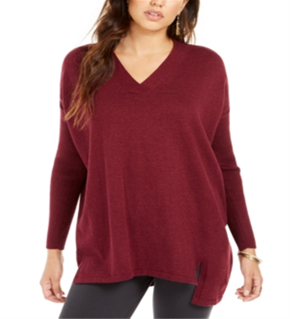 Style & Co Women's V Neck Tunic Winestone Size -Petite L
