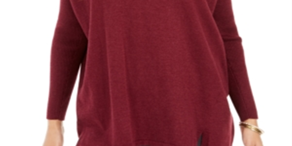 Style & Co Women's V Neck Tunic Winestone Size -Petite L