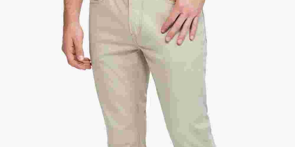 Ralph Lauren Men's Varick Slim Straight Sateen Pants Beige Size 42X32