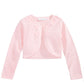 Bonnie Jean Little Girl's Floral Trim Cotton Cardigan Pink Size 6