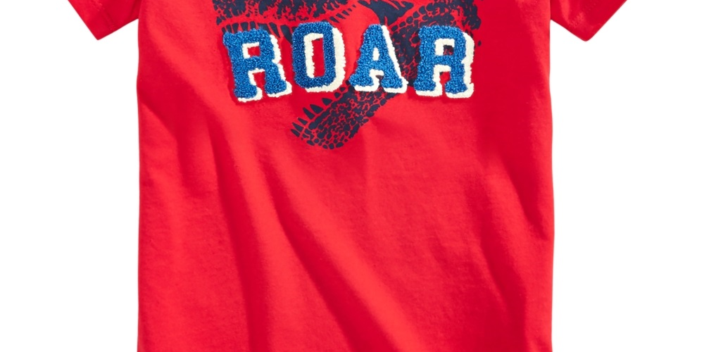 Epic Threads Little Boy's Roar Tufted Chenille T-Shirt  Red Size 7
