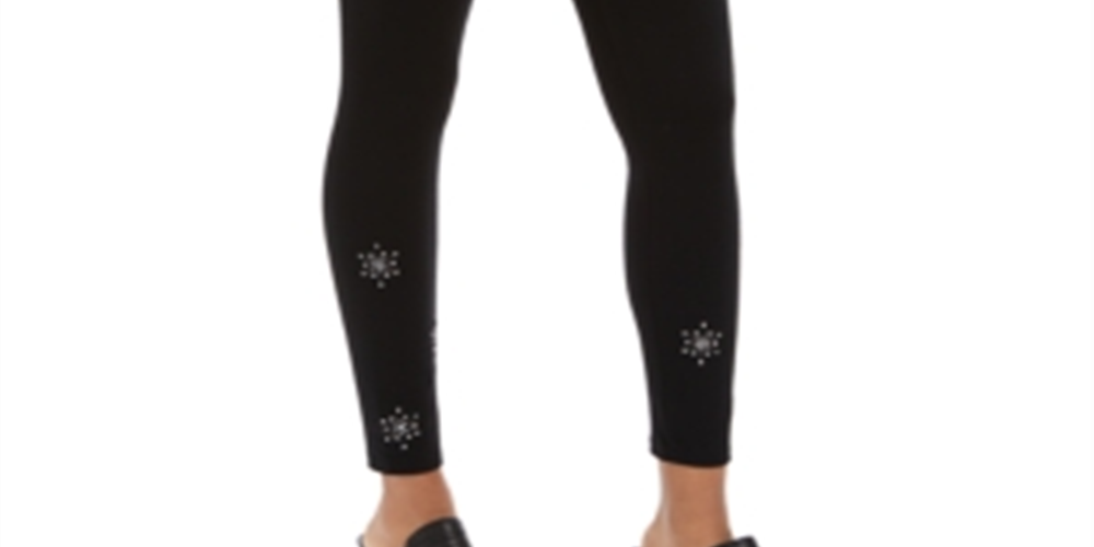 Style & Co Women's Snowflake Embellished Leggings Black Size -Petite S