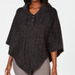 Karen Scott Women's Shawl Collar Poncho Black Size Small