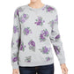 Karen Scott Women's Floral Print Sweatshirt Gray Floral Size X-Small