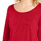Style & Co Women's Chiffon Hem Top Red Size Medium