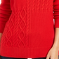 Charter Club Women's Envelope Neck Cable Knit Sweater Red Size Petite X-Large
