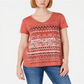Style & Co Women's Graphic T-Shirt Copper Size Petite L