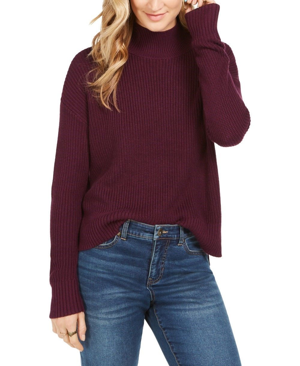 Style & Co Women's Mockneck Sweater Purple Size XX-Large