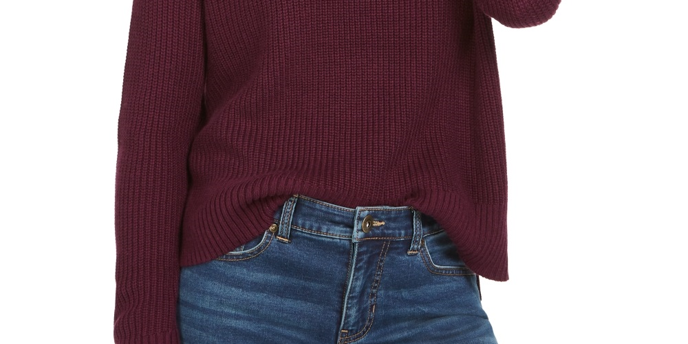 Style & Co Women's Mockneck Sweater Purple Size XX-Large