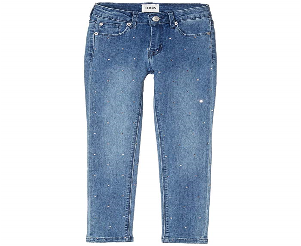 Hudson Girl's Embellished Skinny Ankle Jeans Blue Size 14