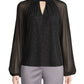 Vince Camuto Women's Chiffon Glitter Pullover Top Black Size Size X-Small