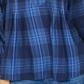 Style & Co Women's Plaid Pleated Top Blue Size Petite Large