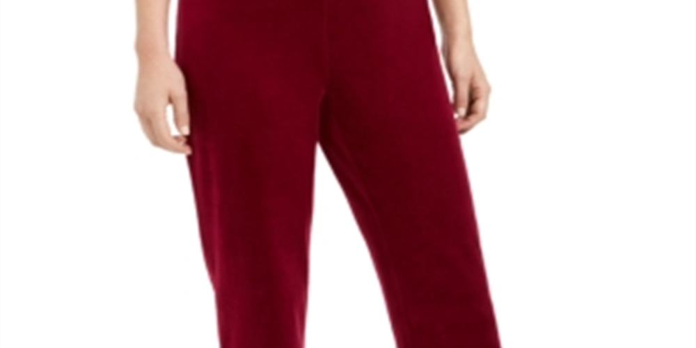 Karen Scott Women's Sport Velour Pants Purple Size Large