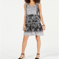 Style & Co Women's Printed Peasant Dress Black Size Petite X-Small
