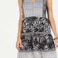 Style & Co Women's Printed Peasant Dress Black Size Petite X-Small