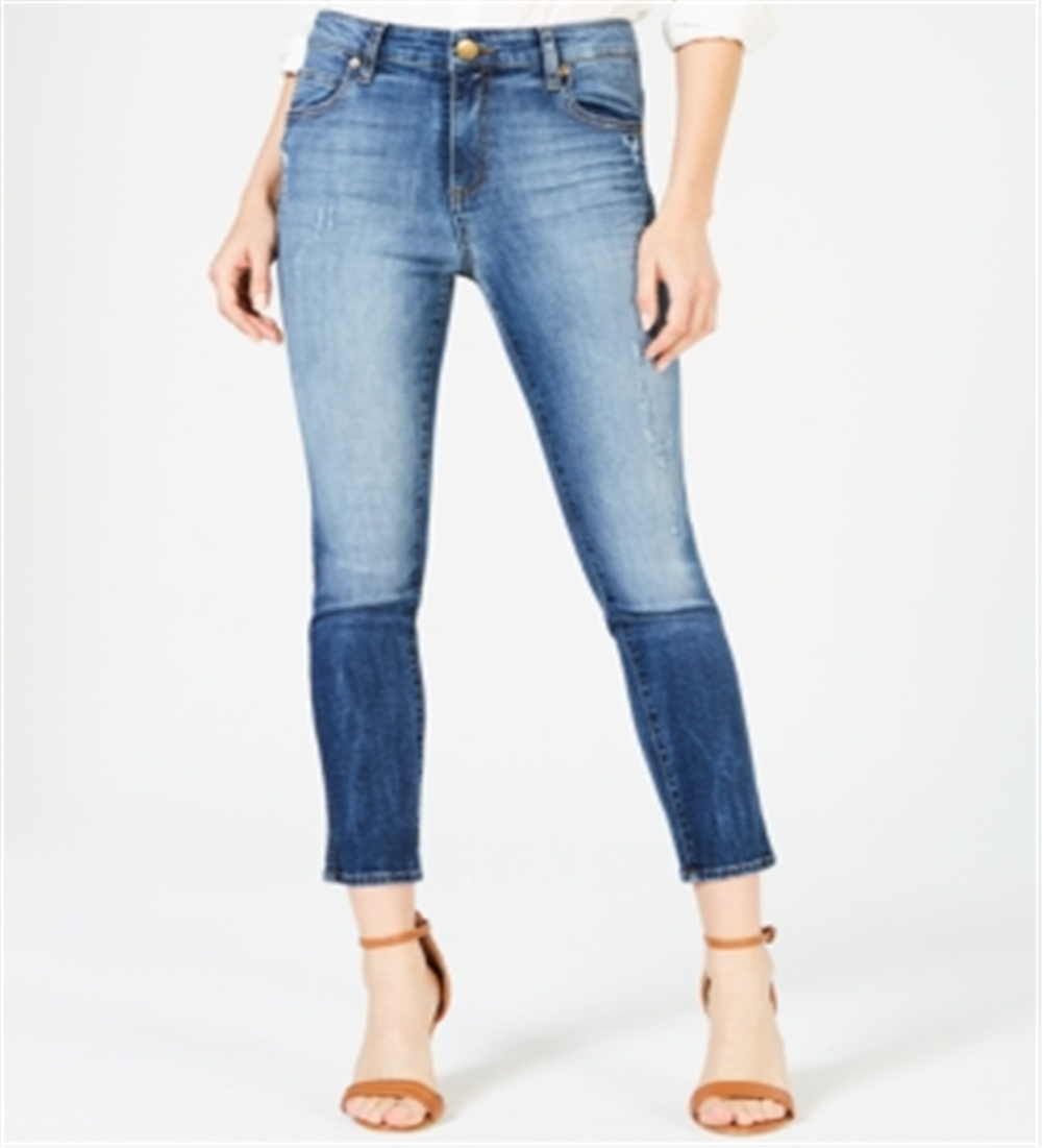 Kut from the Kloth Women's Meghan High Rise Ankle Cigarette Leg Jeans Blue Size 12