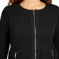 Charter Club Women's Quilted Sweater Jacket Black Size Large