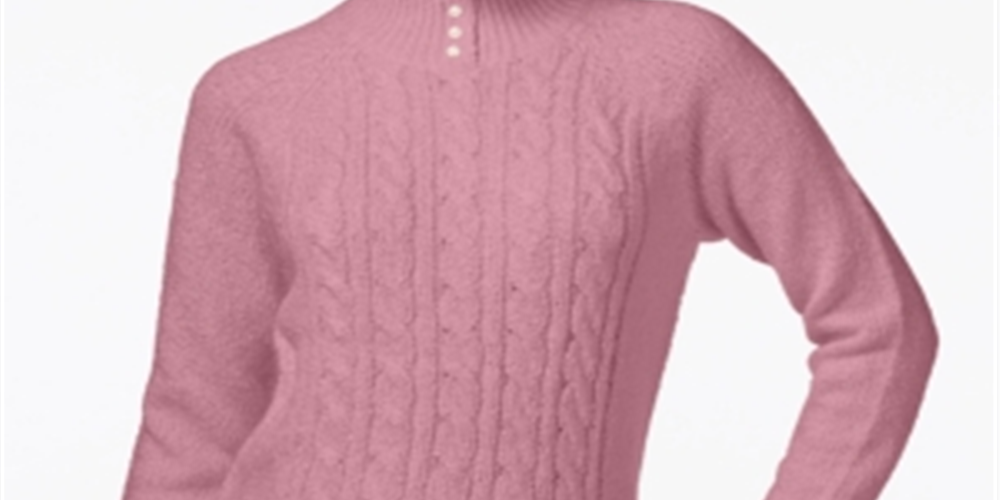 Karen Scott Women's Cable Knit Sweater Mellow Rose SizePetite S