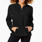 Karen Scott Women's Zip Neck Top Black Size Petite S
