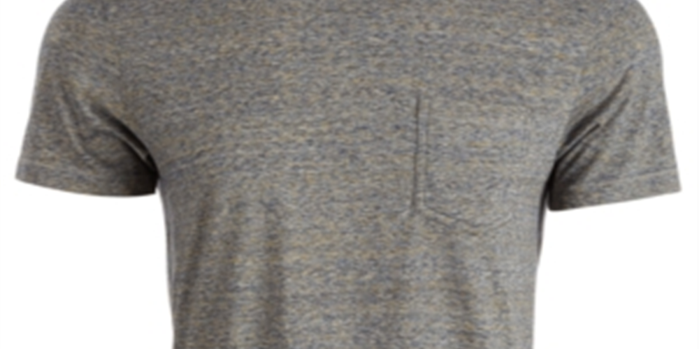 Sun + Stone Men's Blake Heathered Pocket T-Shirt Navy- Gray Size Medium