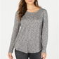 Style & Co Women's Long Sleeve Scoop Neck Top Black Size Small