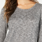 Style & Co Women's Long Sleeve Scoop Neck Top Black Size Small