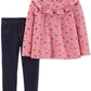 Carter's Toddler Girl's 2 Pc Butterfly Print Top & Denim Leggings Set Pink Size 4T