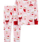 Carter's Baby Girls 2-Pc. Cotton Santa Pajamas Set Pink Size 24 Months