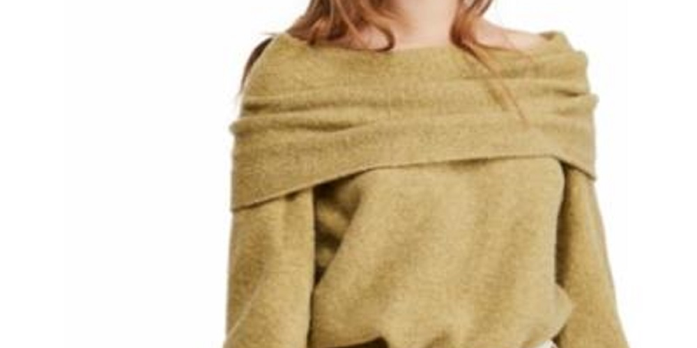 FREE PEOPLE Women's Echo Beach Pullover Green Size Large