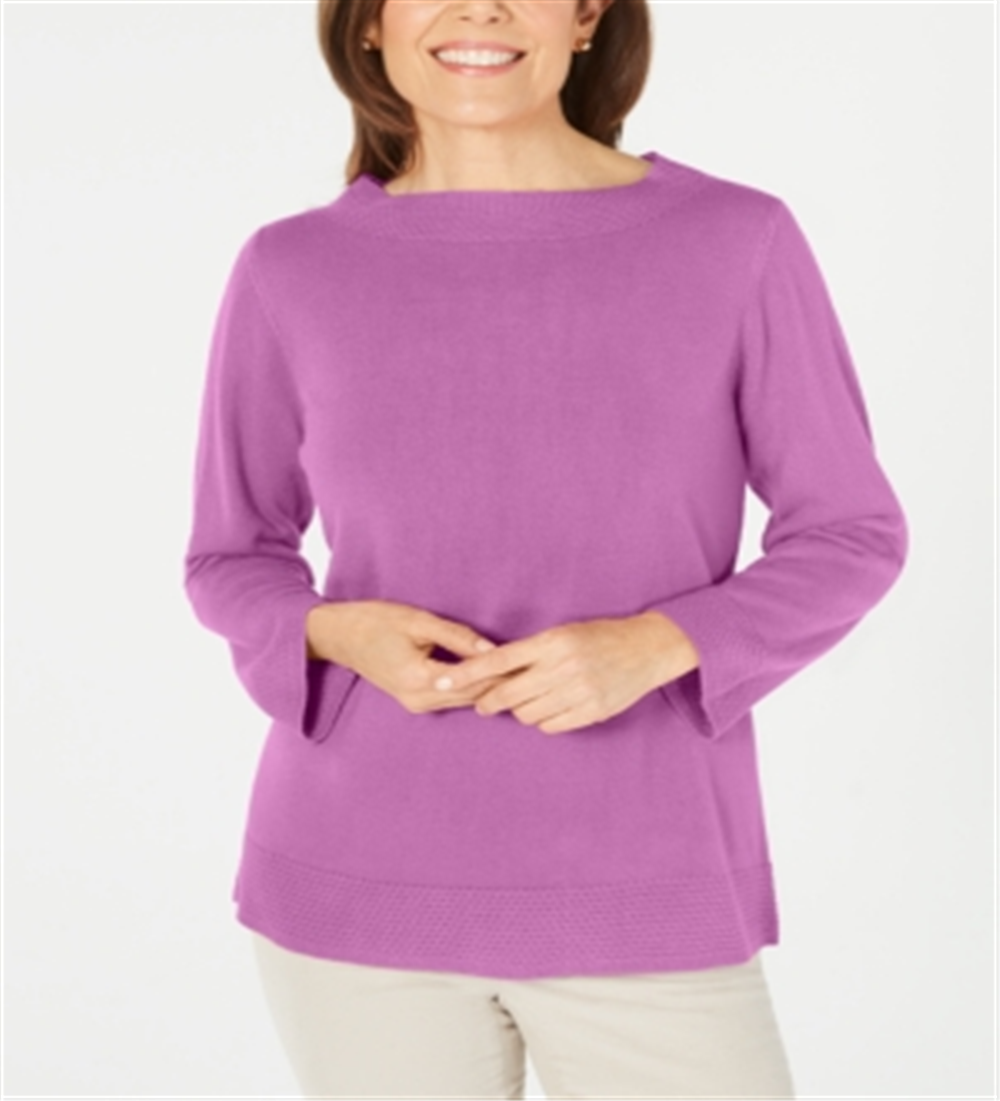 Karen Scott Women's Boatneck Sweater Raspeberry Size Petite XL