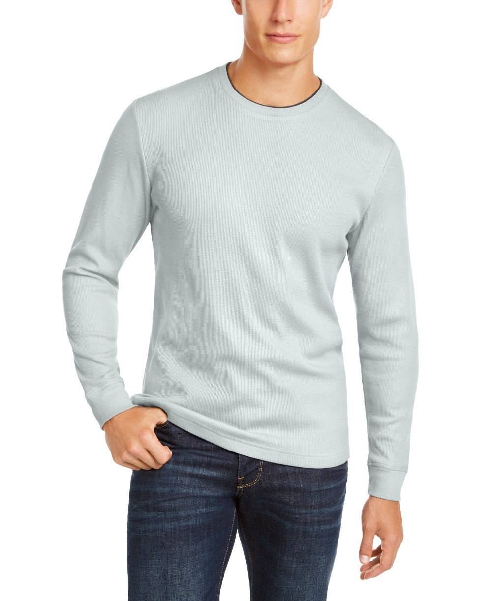 Club Room Men's Thermal Crewneck Shirt Gray Size XX Large