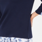 Karen Scott Women's Printed Trim Top Blue Size Petite S