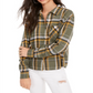 Ultra Flirt Junior's Plaid Flannel Shirt Green Size Medium