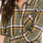 Ultra Flirt Junior's Plaid Flannel Shirt Green Size Medium