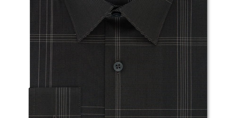 Calvin Klein Men's Infinite Color Slim Fit Non Iron Stretch Check Dress Shirt Gray Size 18X34X35