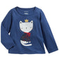 First Impressions Kid's Baby Girls Cotton Cozy Cat T-Shirt Blue Size 24