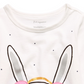 First Impressions Girl's Bunny Print T Shirt With Faux Sherpa Trim White Size 12